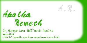 apolka nemeth business card